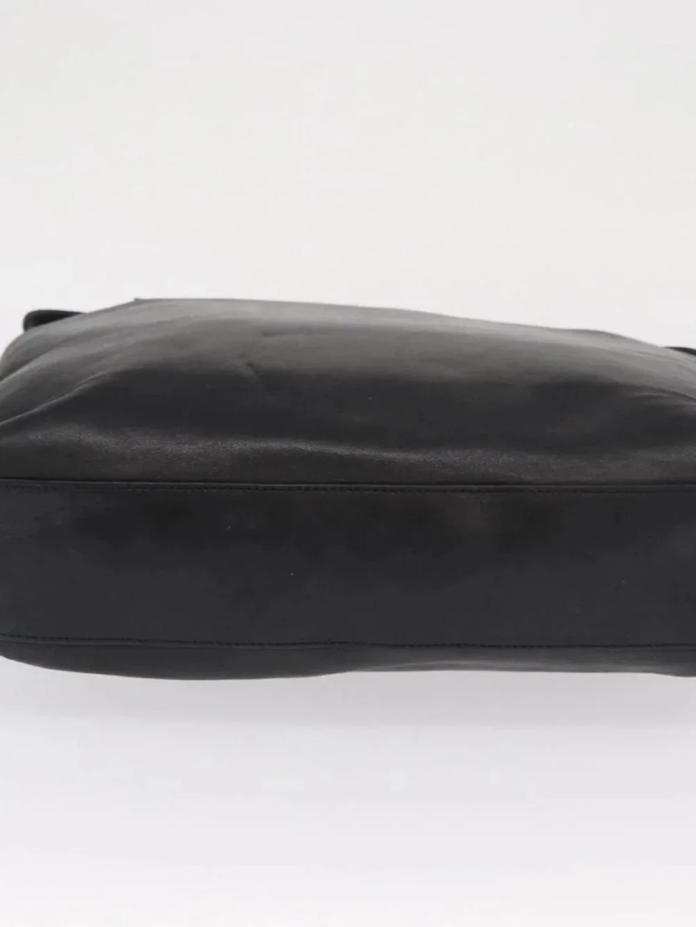 Salvatore Ferragamo Shoulder Bag Leather Black Silver Auth bs32241